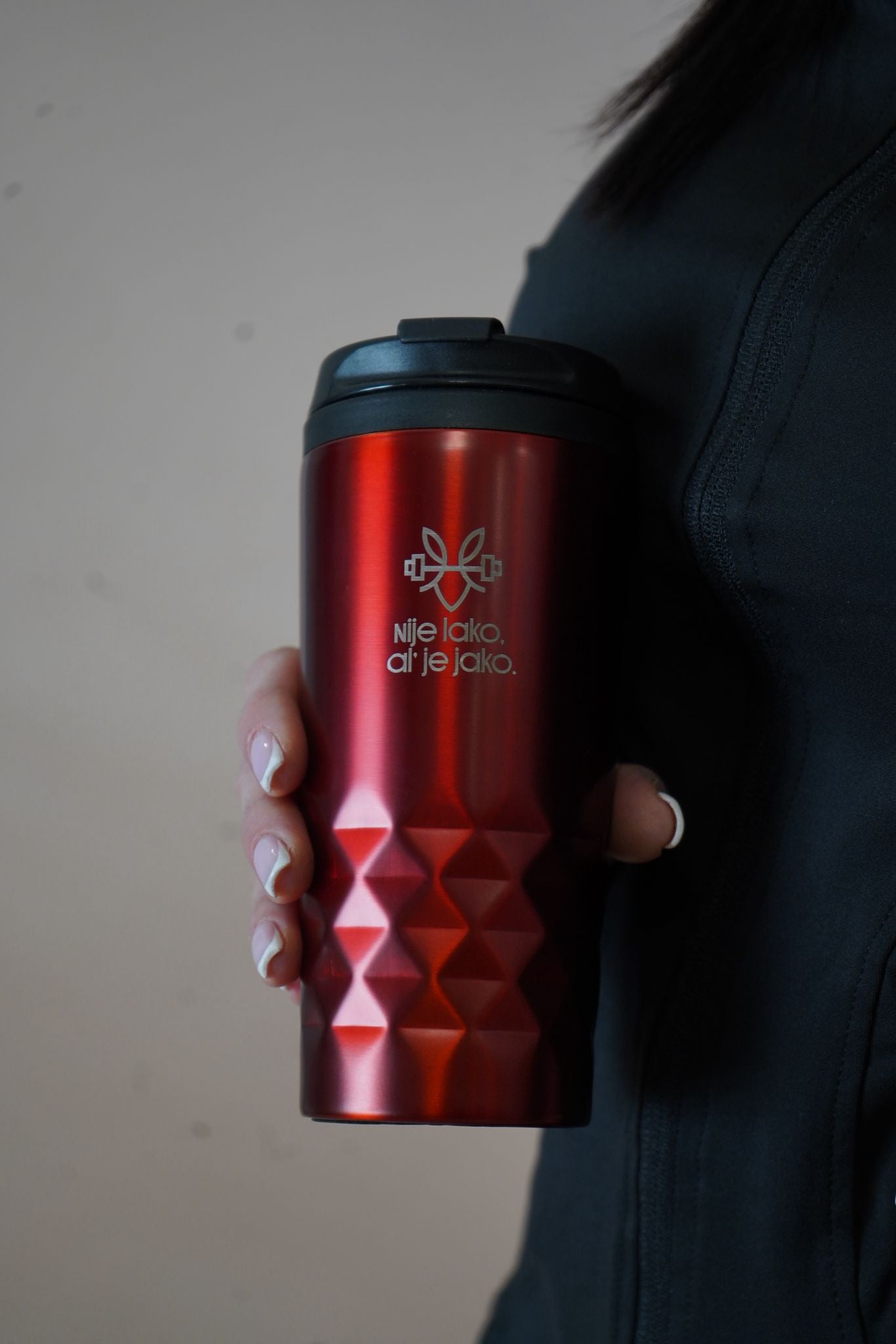 Diamond travel mug red (BPA free) 300ml